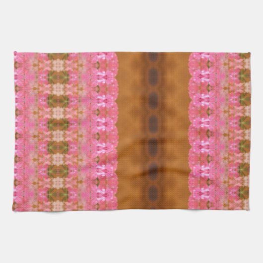 Rosa grün und Gold Geschirrtuch (Horizontal)