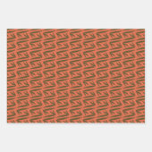 Rosa, Grün und Orange, Blumen und Muster Geschenkpapier Set (Vorderseite)