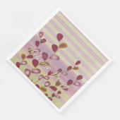 Rosa Grün und Weiß Serviette (Ecke)