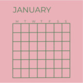 Rosa Grün, unüberholter Organisationskalender Aufkleber (Vorderseite)