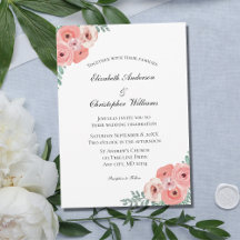 Rosa Grün Wasserfarben Florales Elegantes Hochzeit