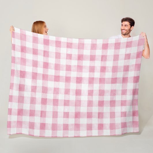 Rosa Grün Weiß Kariert Gestreift Fleecedecke (Beispiel)