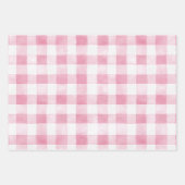 Rosa Grün Weiß Kariert Gestreift Geburtstag Geschenkpapier Set (Vorderseite 2)