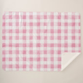 Rosa Grün Weiß Kariert Gestreift  Sherpadecke (Vorderseite (Horizontal))