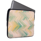 Rosa grün Zickzack. Moderne abstrakte geometrische Laptopschutzhülle (Vorne Rechts)