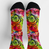 Rosa grüne Abstrakte Blumenbeete Wirbel Socken (Oben)