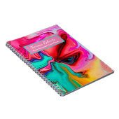 Rosa grüne Abstrakte Wasserfarbe personalisieren Notizblock (Rechte Seite)