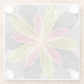 Rosa grüne Anthrazit Fantasy Blume Fraktal Art Glasuntersetzer (Rückseite)