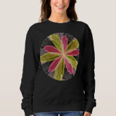 Rosa grüne Anthrazit Fantasy Blume Fraktal Art Sweatshirt (Vorderseite)