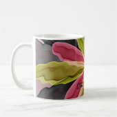 Rosa grüne Anthrazit Fantasy Blume Fraktal Text Kaffeetasse (Links)
