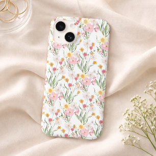 Rosa Grüne Aquarell-Wildblume Case-Mate iPhone 14 Hülle