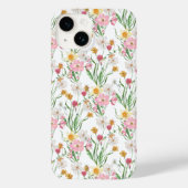 Rosa Grüne Aquarell-Wildblume Case-Mate iPhone Hülle (Rückseite)