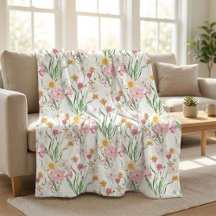 Rosa grüne Aquarell-Wildblume