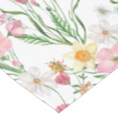 Rosa Grüne Aquarell-Wildblume Tischdecke (Schrägansicht)