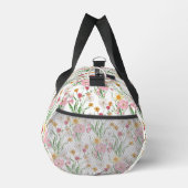 Rosa Grüne Aquarell-Wildblumen-Monogramm Duffle Bag (Rechts)
