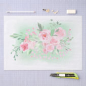 Rosa grüne Aquarellblume Seidenpapier (Handwerk)