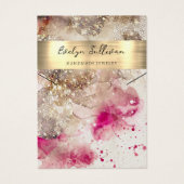 Rosa grüne Aquarellhalskarte (Vorderseite)