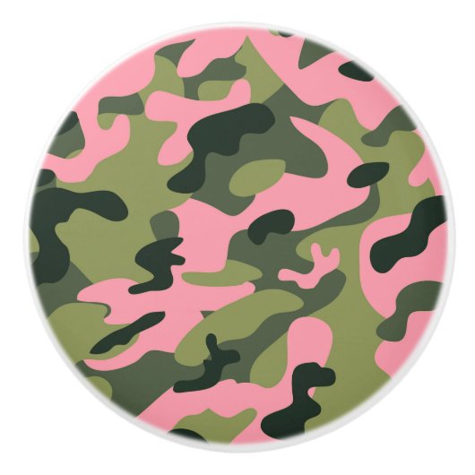 Rosa Grüne Armee Camouflage Camouflage Schlafzimme Keramikknauf (Vorderseite)