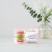 Rosa grüne Bäckerei Bäckerei Koch Pink Macarons Visitenkarte (Stehend Vorderseite)