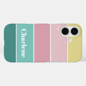 rosa grüne, benutzerdefinierte Sommerfarbenblöcke Case-Mate iPhone Hülle (Rückseite (Horizontal))
