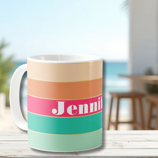 Rosa grüne, benutzerdefinierte Sommerfarbenblöcke Kaffeetasse
