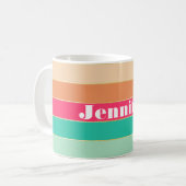 Rosa grüne, benutzerdefinierte Sommerfarbenblöcke Kaffeetasse (Vorderseite Links)
