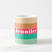 Rosa grüne, benutzerdefinierte Sommerfarbenblöcke Kaffeetasse (Mittel)
