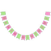 Rosa, grüne Birthday-Jagdfahnen Wimpelkette (Alle)