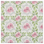 Rosa Grüne Blätter Blumengrün Stoff (Muster)