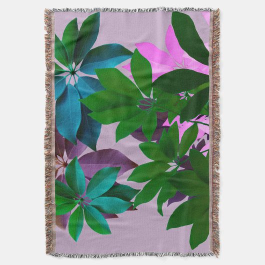 Rosa, grüne Blätter, Muster-Kehlkopfblanken Decke (Vorderseite Vertikal)