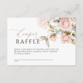 Rosa & grüne Blätter Windelruderkarte Begleitkarte (Vorderseite)