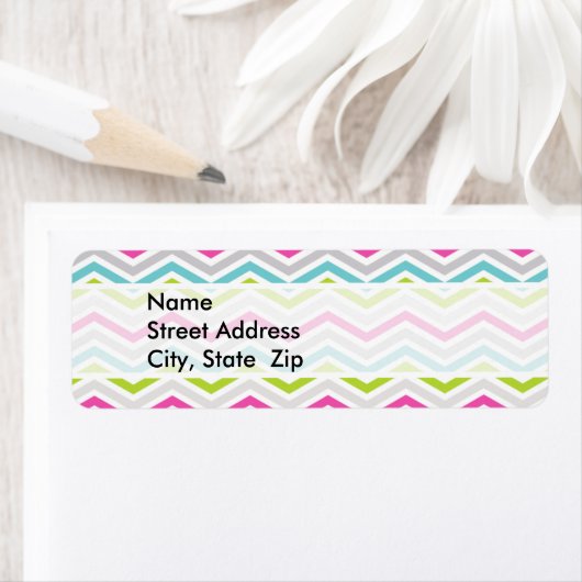 Rosa, grüne, blaue und weiße Zickzack Streifen (Insitu)