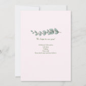 Rosa grüne Blume 50. Geburtstag von Frauen Einladung (Rückseite)