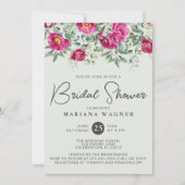 Rosa grüne Blume auf dem Brautparty Einladung (Vorderseite)
