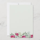 Rosa grüne Blume auf dem Brautparty Einladung (Rückseite)