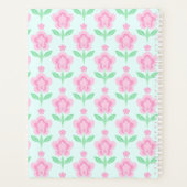 Rosa grüne Blume Boho Blumengestalt Design Planer (Rückseite)