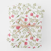 Rosa grüne Blume Geschenkpapier Set (Beispiel)