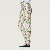 Rosa grüne Blume Leggings (Links)