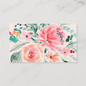 Rosa grüne Blume Visitenkarte (Rückseite)