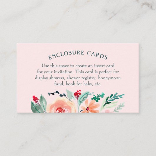 Rosa grüne Blume Visitenkarte (Vorderseite)