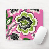 Rosa grüne Blumen Mousepad (Mit Mouse)