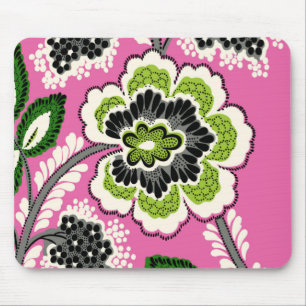 Rosa grüne Blumen Mousepad
