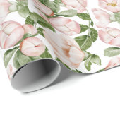 Rosa grüne Blumendusche Geburtstag Bridal Dusche f Geschenkpapier (Rolleneckpunkt)