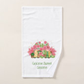 Rosa grüne Blumengnomen Gnome Sweet Gnome Badhandtuch Set (Handtuch)