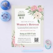 Rosa grüne Blumenkirche Frauenrückzug Flyer (Einzeln)