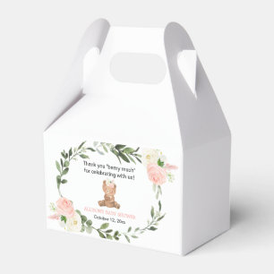 Rosa grüne Blumenzunge Teddy Bär Girl Box Geschenkschachtel