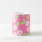 Rosa grüne blumige feminine Shabby-Chic-Optik Kaffeetasse (Mittel)