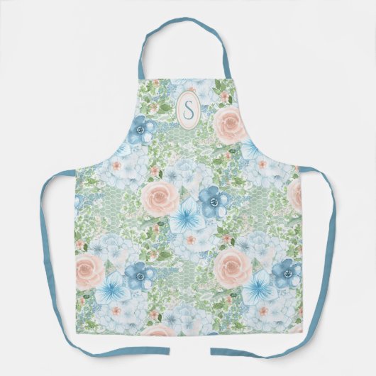 Rosa grüne Blüte Schürze (Vorderseite)