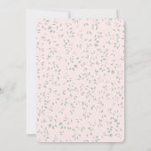 Rosa grüne Blütenblütendusche Einladung (Rückseite)