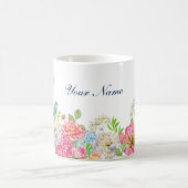 Rosa-grüne Blütenfeder Kaffeetasse (Mittel)